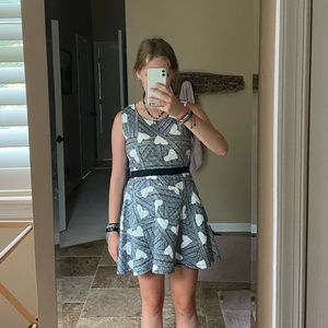 Black and white heart patterned dress